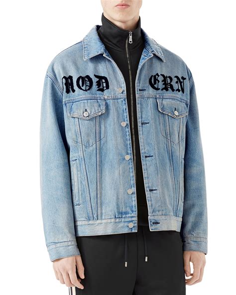 jean jacket gucci|farfetch gucci denim jacket.